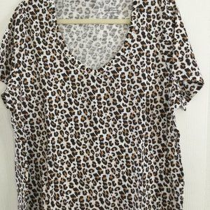 Leopard V-Neck T-Shirt - NWOT
